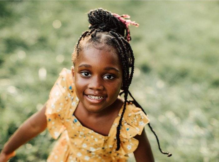 Child smiling after receiving dentistry for children