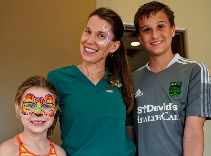 Doctor Danna and two pediatric dental patient