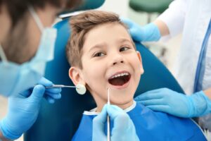 young boy at the dentist’s office